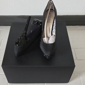 RACHEL Rachel Roy Black Pointed-Toe Studded Pumps
